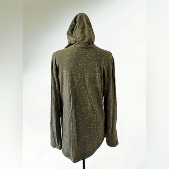 Straight Faded Hunter Green Lightweight Hooded Long Sleeve Top Size Large EUC - Picture 2 of 7